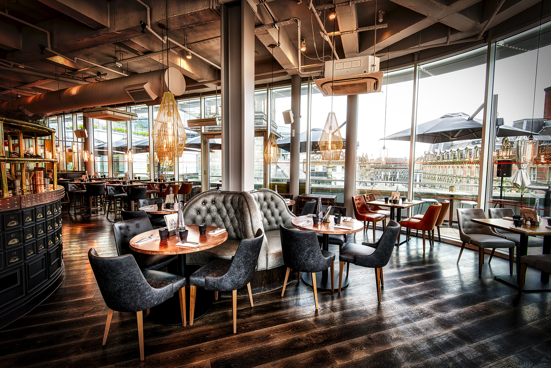 Leeds Bar Point Blank event venue modern booth seating