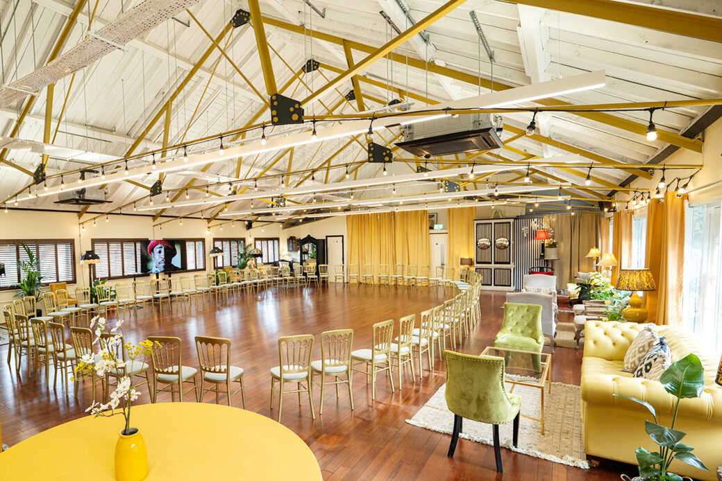 Entire Venue at Tanner Street: circular seating for engaging workshops and seminars.