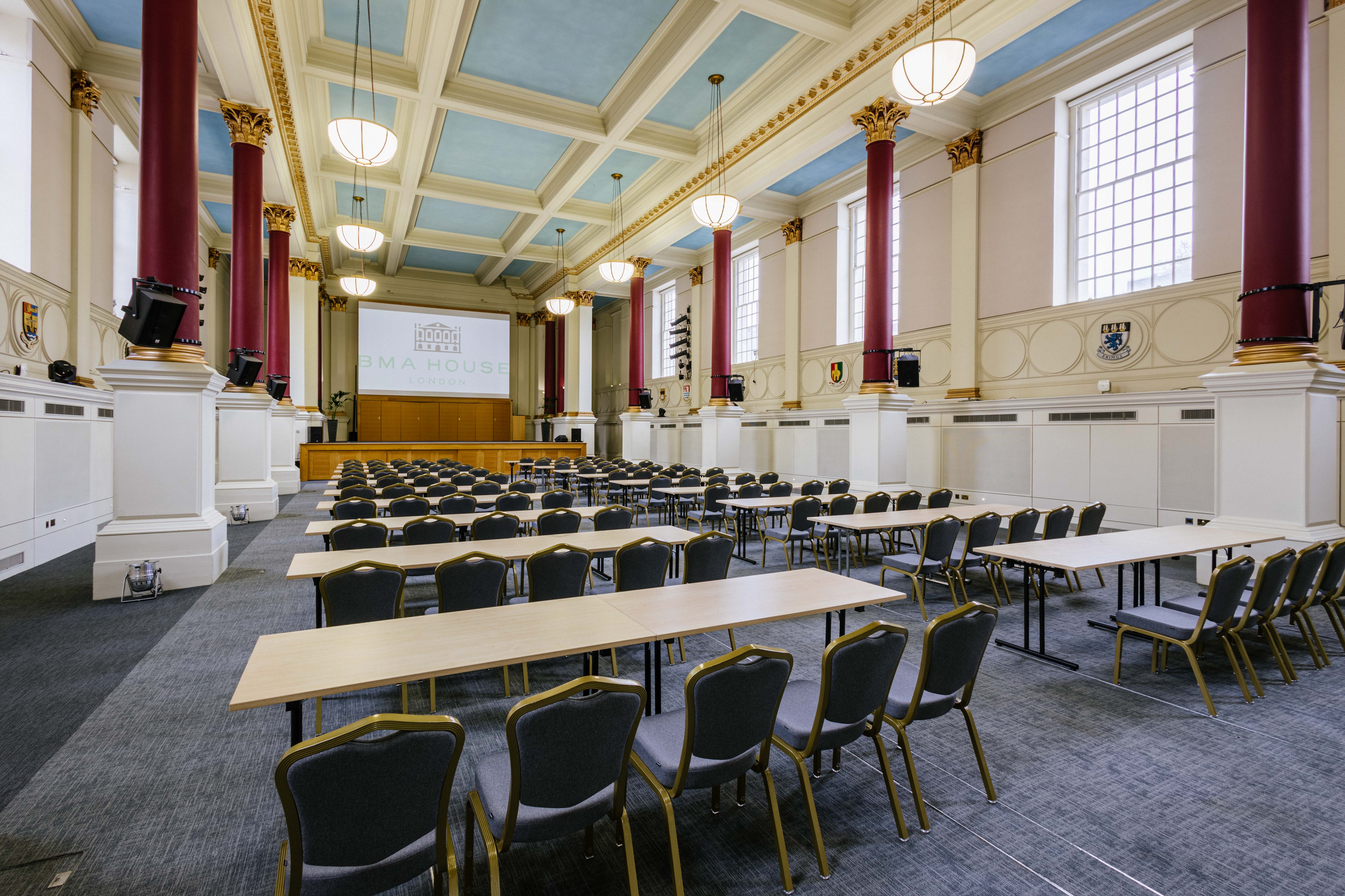 Low-Impact DDR event venue with high ceilings for conferences and meetings in BMA House.
