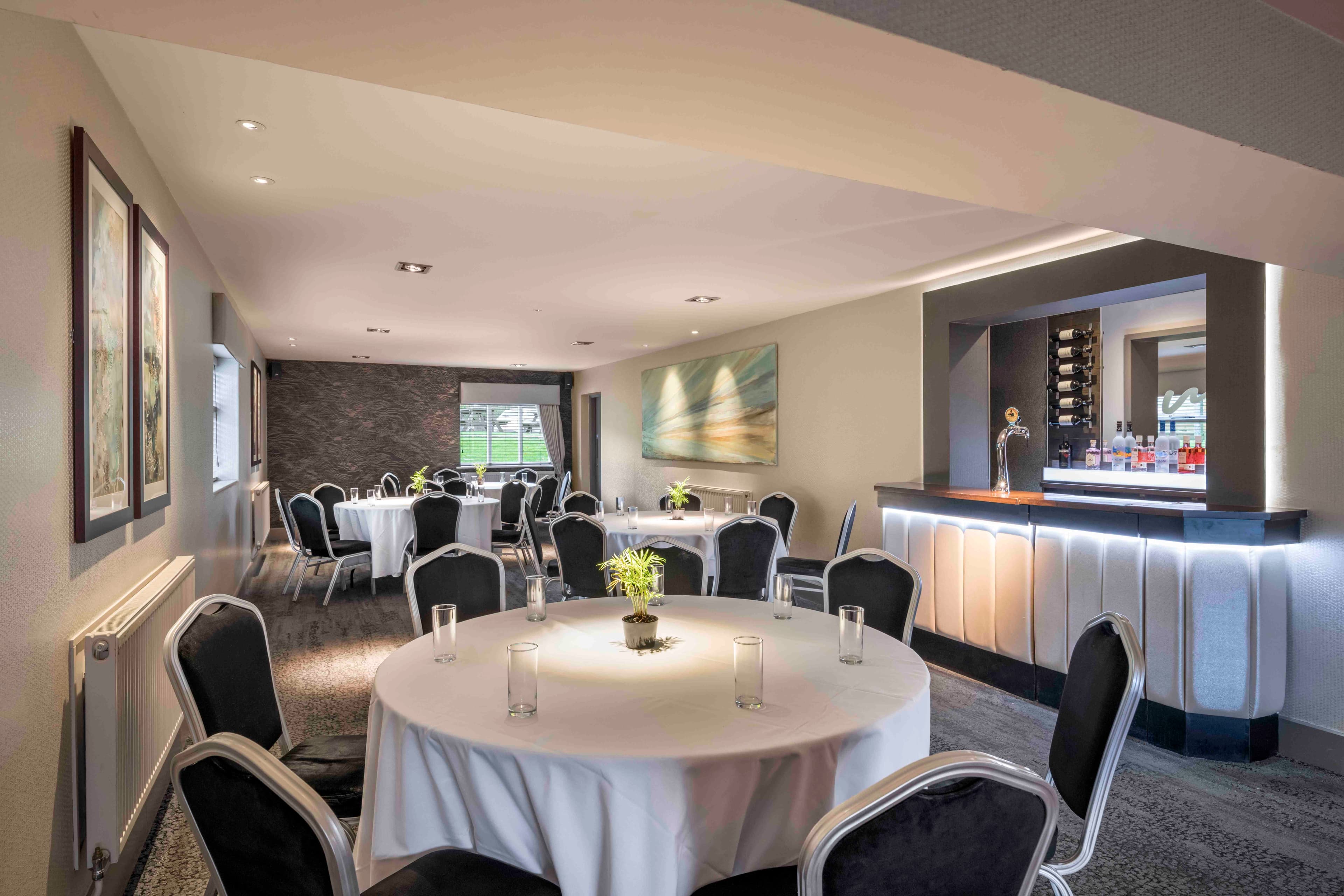 Downstairs Function Room at The Wayfarer: elegant space for corporate meetings and events.