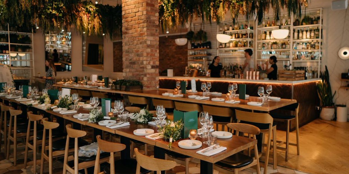 Elegant dining space at Basement Buyout for intimate gatherings or corporate events.