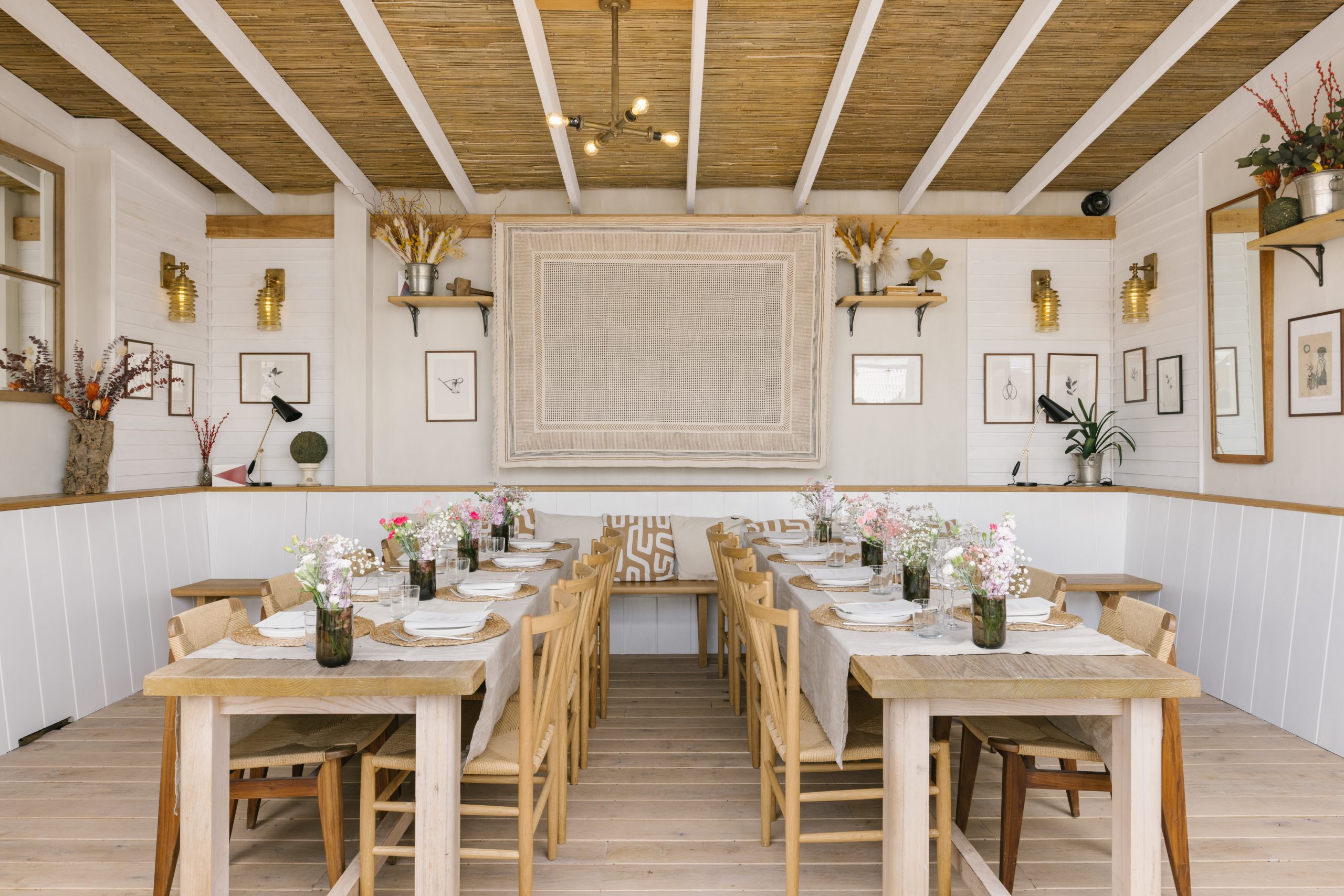 Rustic-chic Playroom venue with wood decor for corporate dinners and bridal events.
