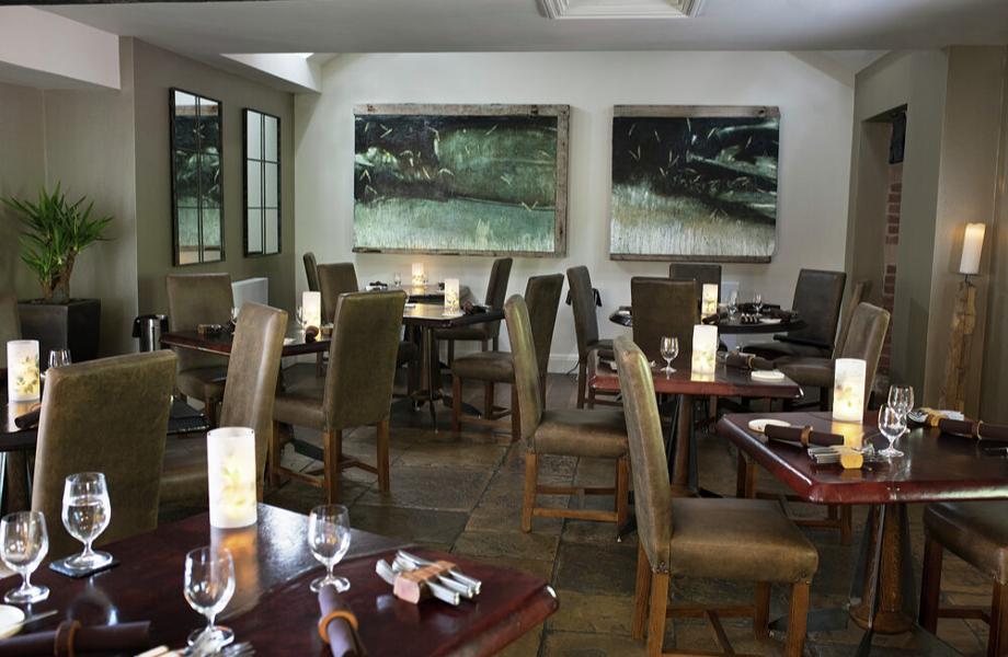 Elegant dining space at Sat Bains, perfect for intimate events and gatherings.