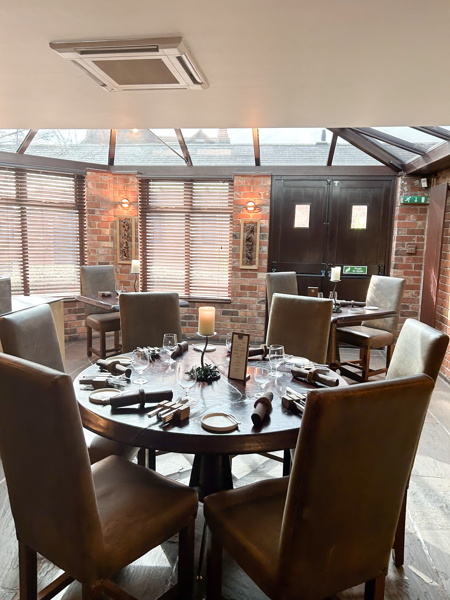 Main Restaurant at Sat Bains: cozy dining for intimate gatherings and corporate dinners.