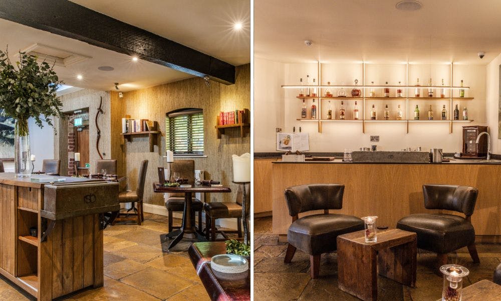 Elegant Tasting Room at Restaurant Sat Bains for intimate meetings and networking events.