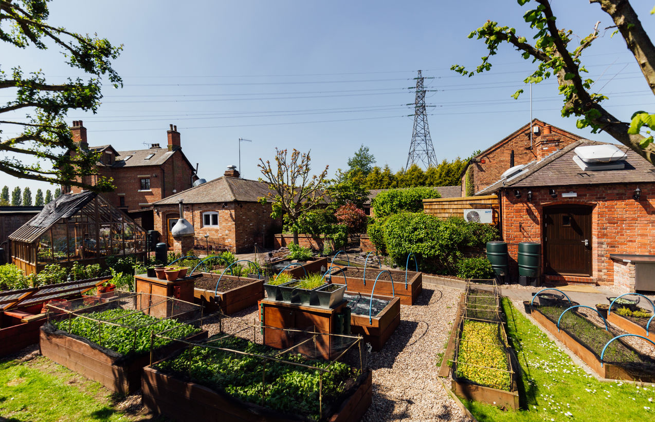 Courtyard Garden at Restaurant Sat Bains, ideal for team-building workshops and retreats.