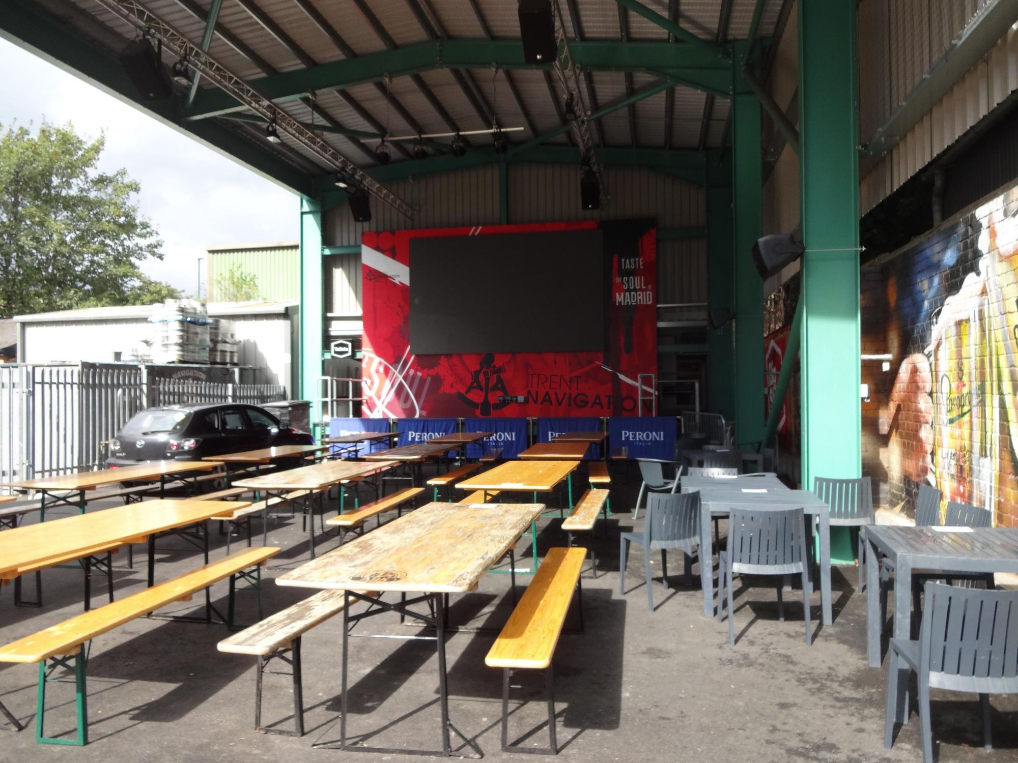 Spacious outdoor venue at Ye Olde Trip to Jerusalem for events and gatherings.