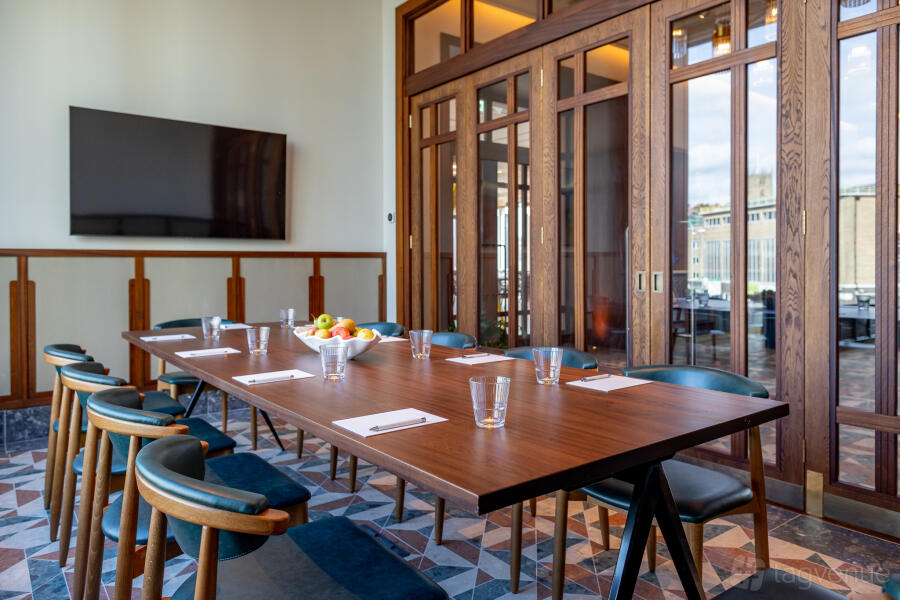 Private meeting room in Hart's Hotel with a long wooden table for business events.