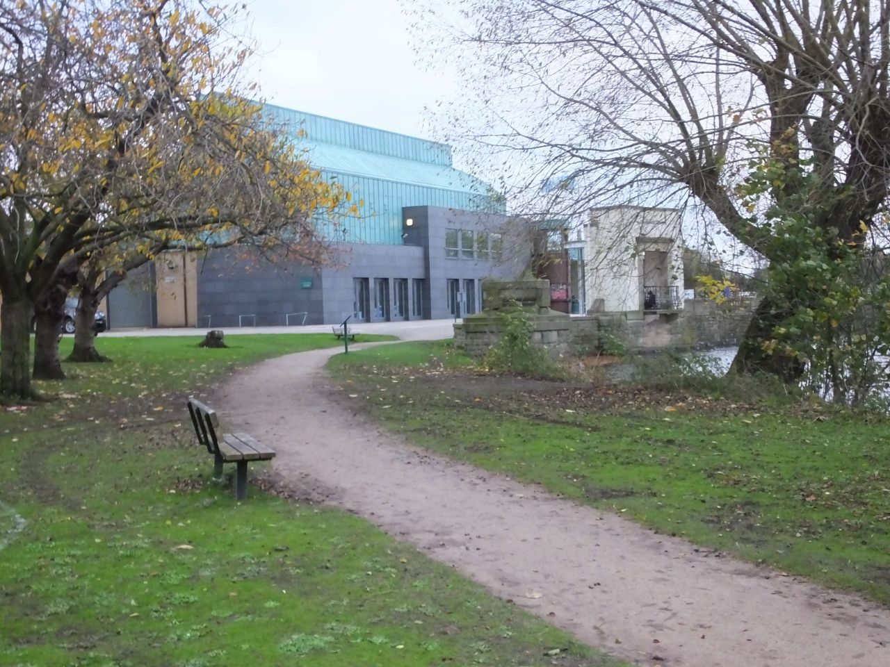 Lakeside Arts event venue, modern building, outdoor meeting space