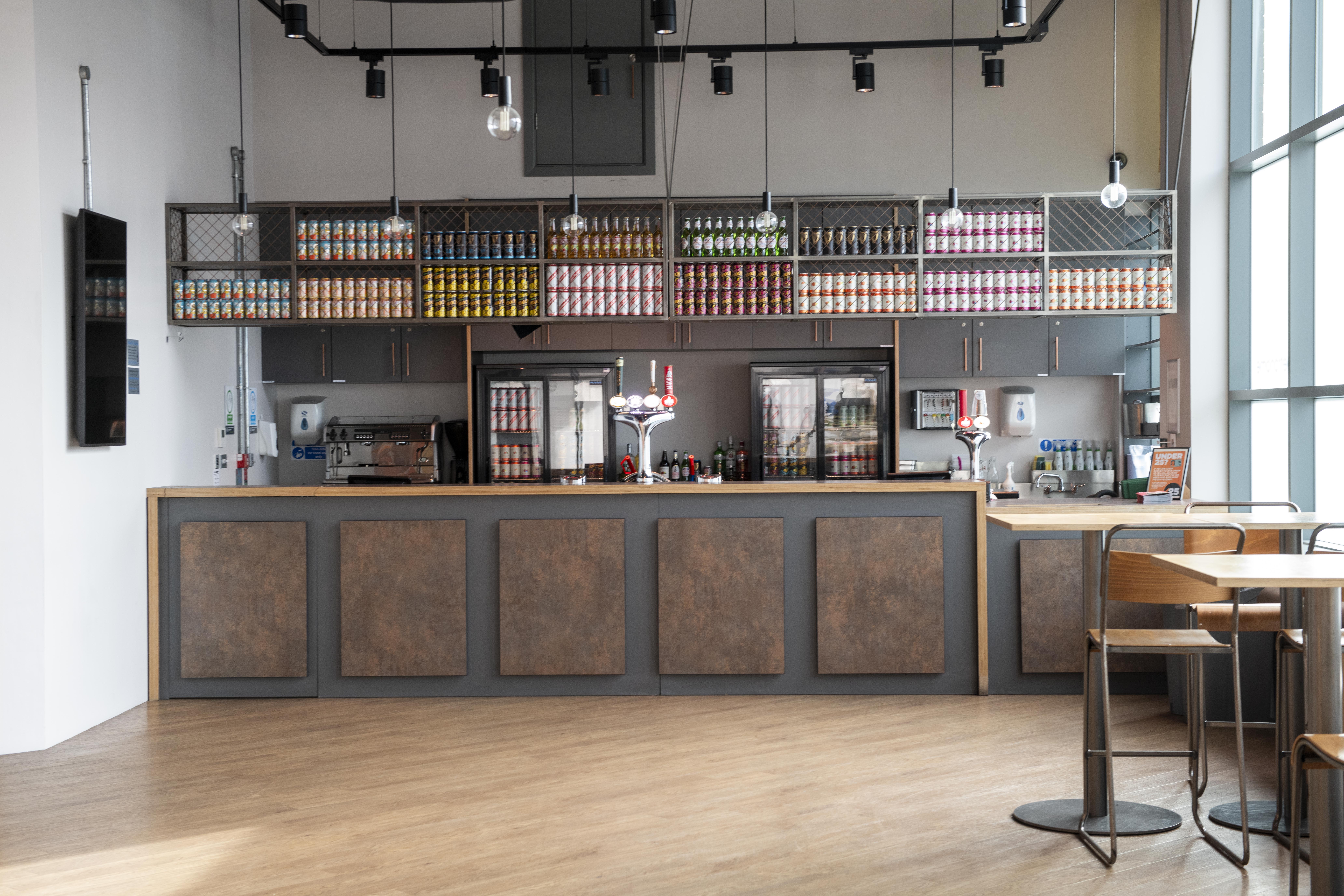 Sleek bar at Metronome, ideal for networking events and receptions.