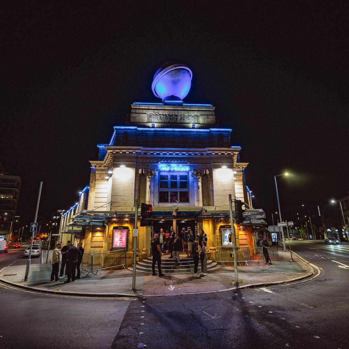Vibrant outdoor venue at night for corporate and social events in The Palais Nottingham.
