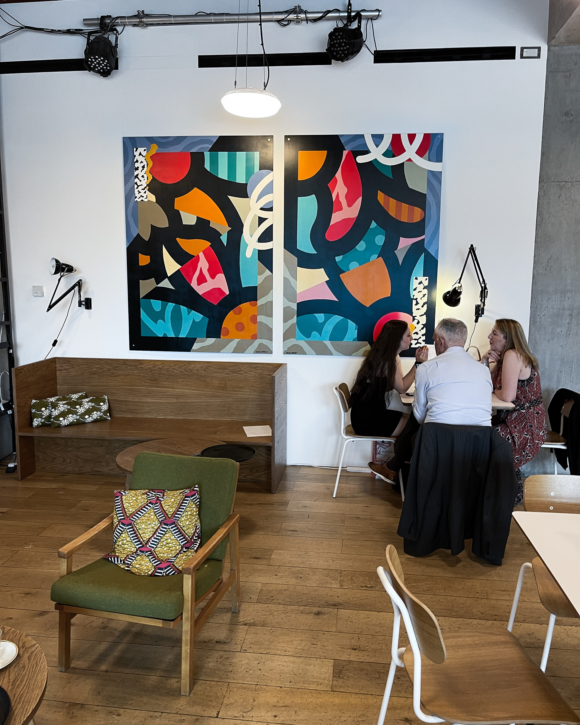 Vibrant meeting space with engaging artwork for creative events at Nottingham Contemporary