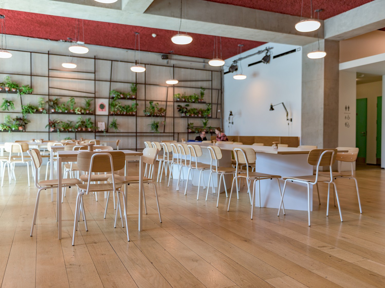 Modern event space at Nottingham Contemporary with greenery, perfect for workshops.