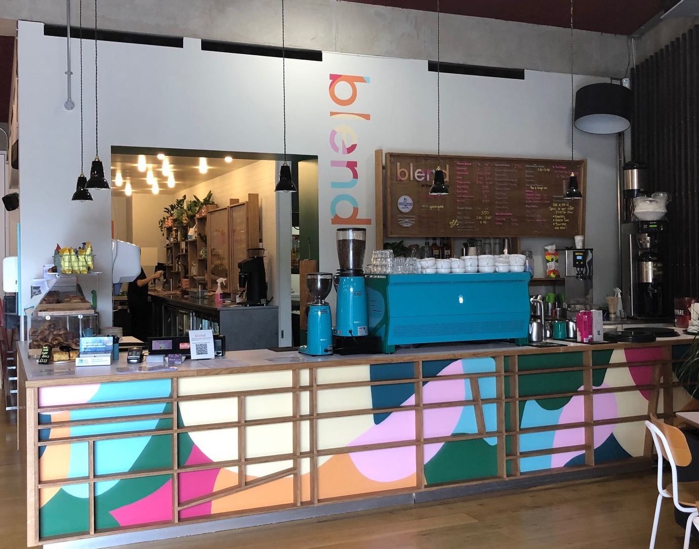 Vibrant café at Nottingham Contemporary, ideal for networking events and casual meet-ups.