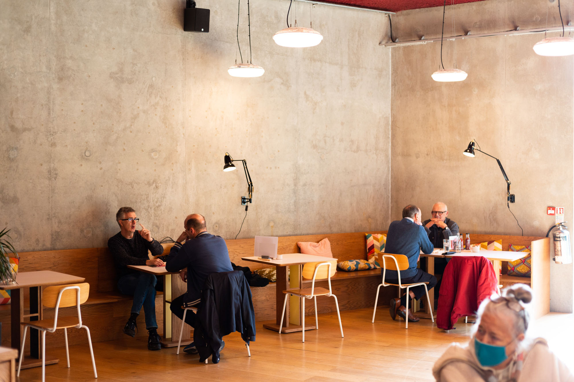 Modern meeting space at Nottingham Contemporary with comfortable seating, ideal for networking events.