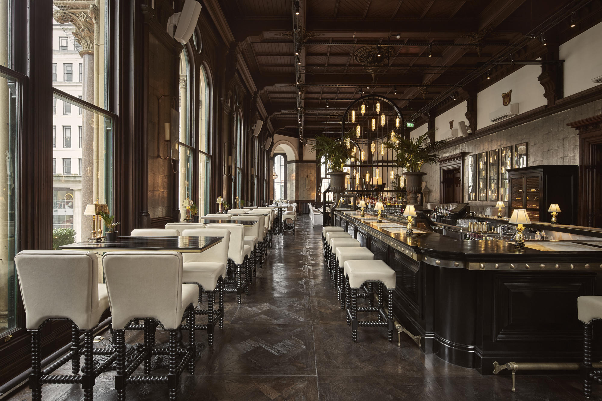 Sophisticated Chesterfield Lounge bar with plush seating, perfect for upscale events.