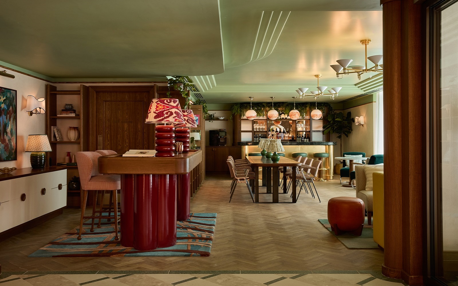 Crown Post Room at The Bell Inn: vibrant lounge for networking and casual meetings.