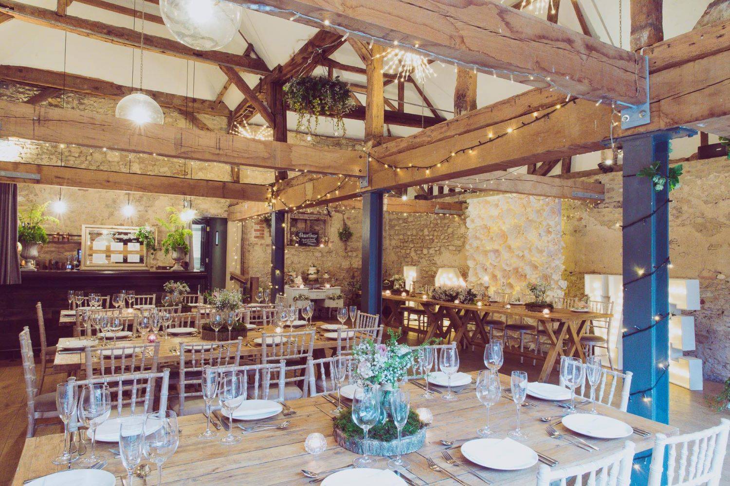 Rustic event space with wooden beams at The Crown Post Room, ideal for celebrations and gatherings.