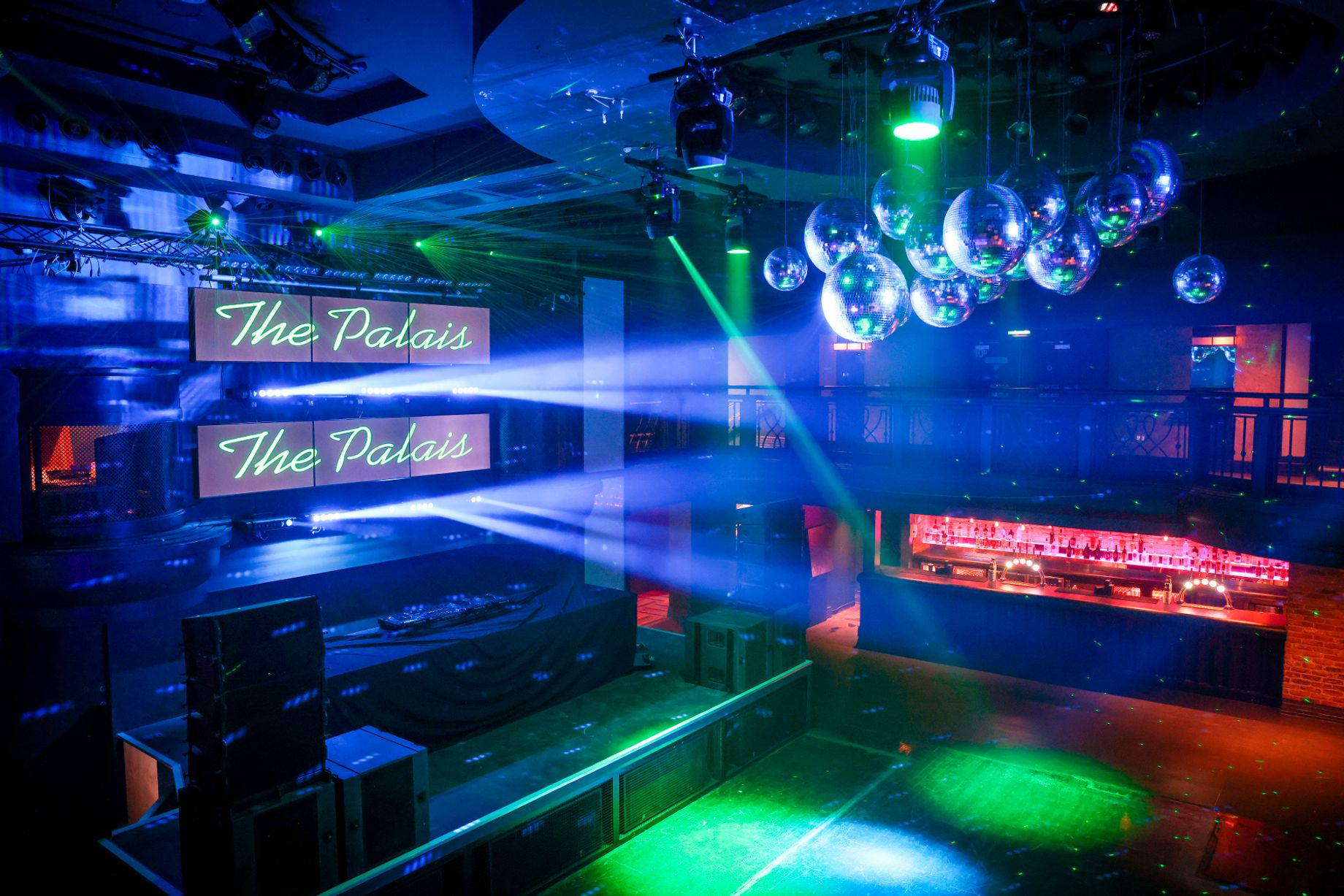 Main Room at The Palais Nottingham with vibrant lighting for events and parties.