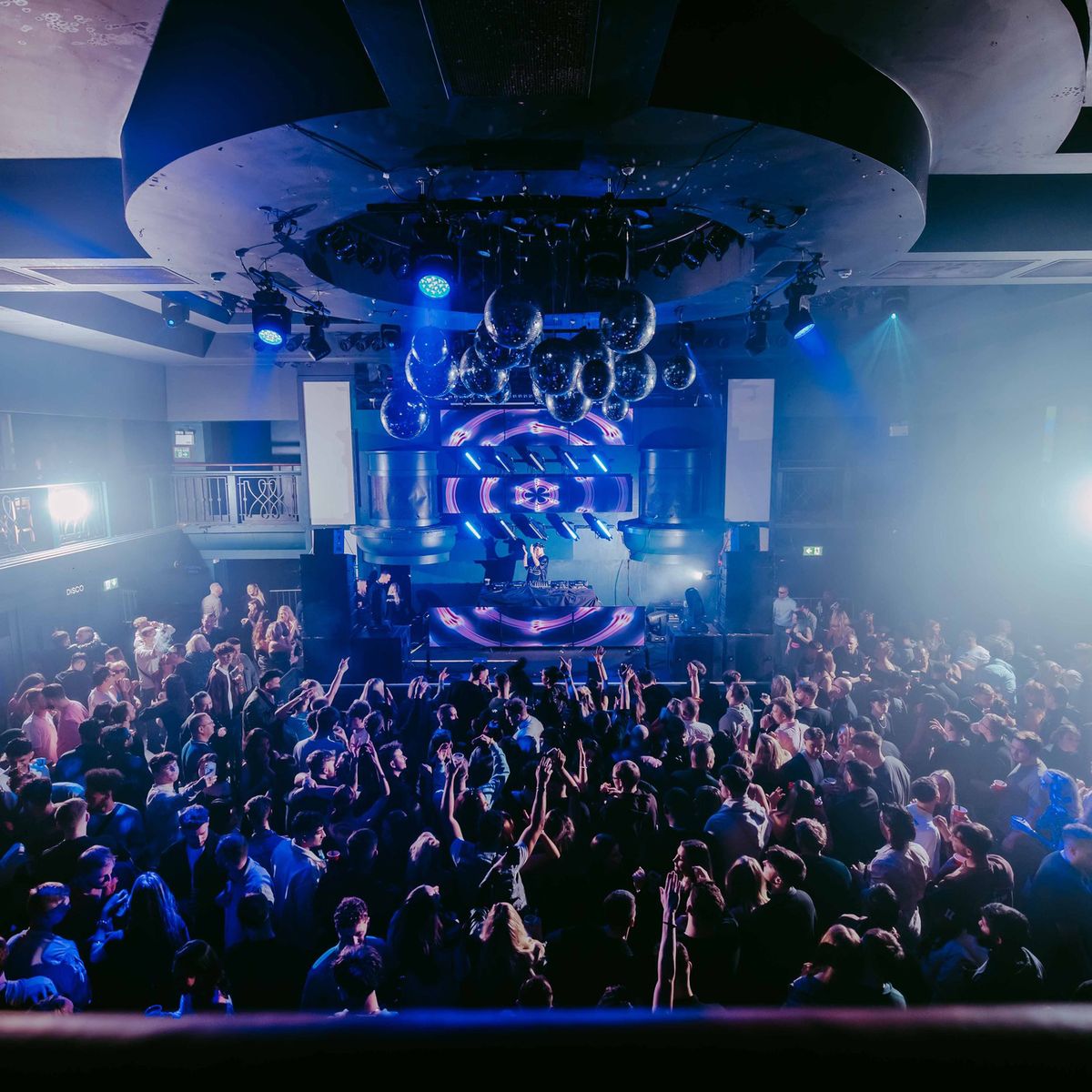 Boudoir event space in The Palais Nottingham with vibrant lighting, ideal for parties and networking.