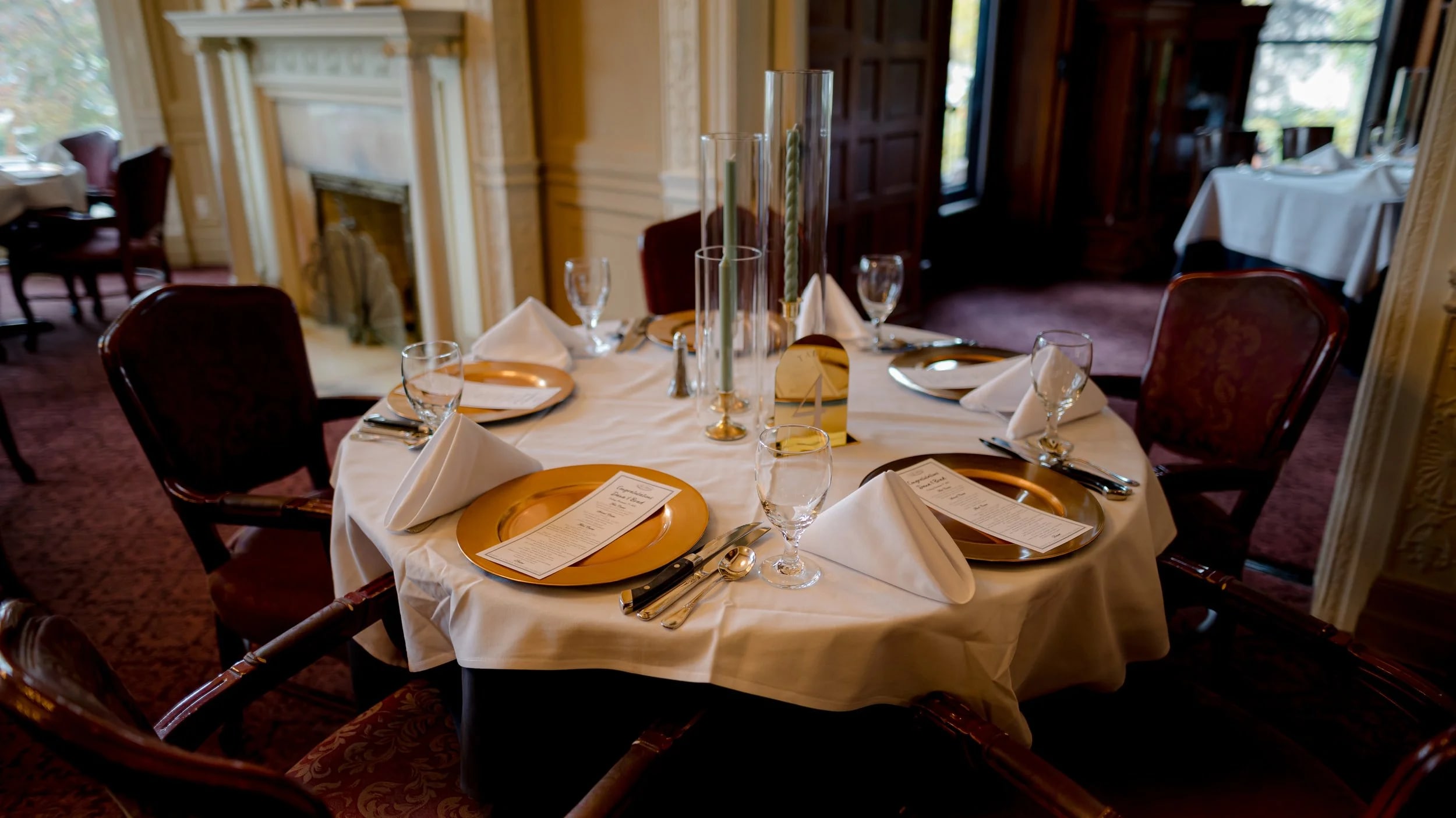 Elegant dining table setup at The Palais Nottingham for upscale events and gatherings.