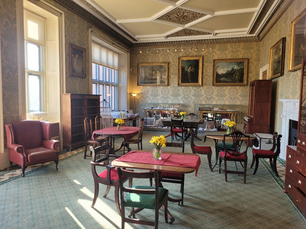 Elegant Lord Middleton Suite at Wollaton Hall, ideal for meetings and events with floral decor.
