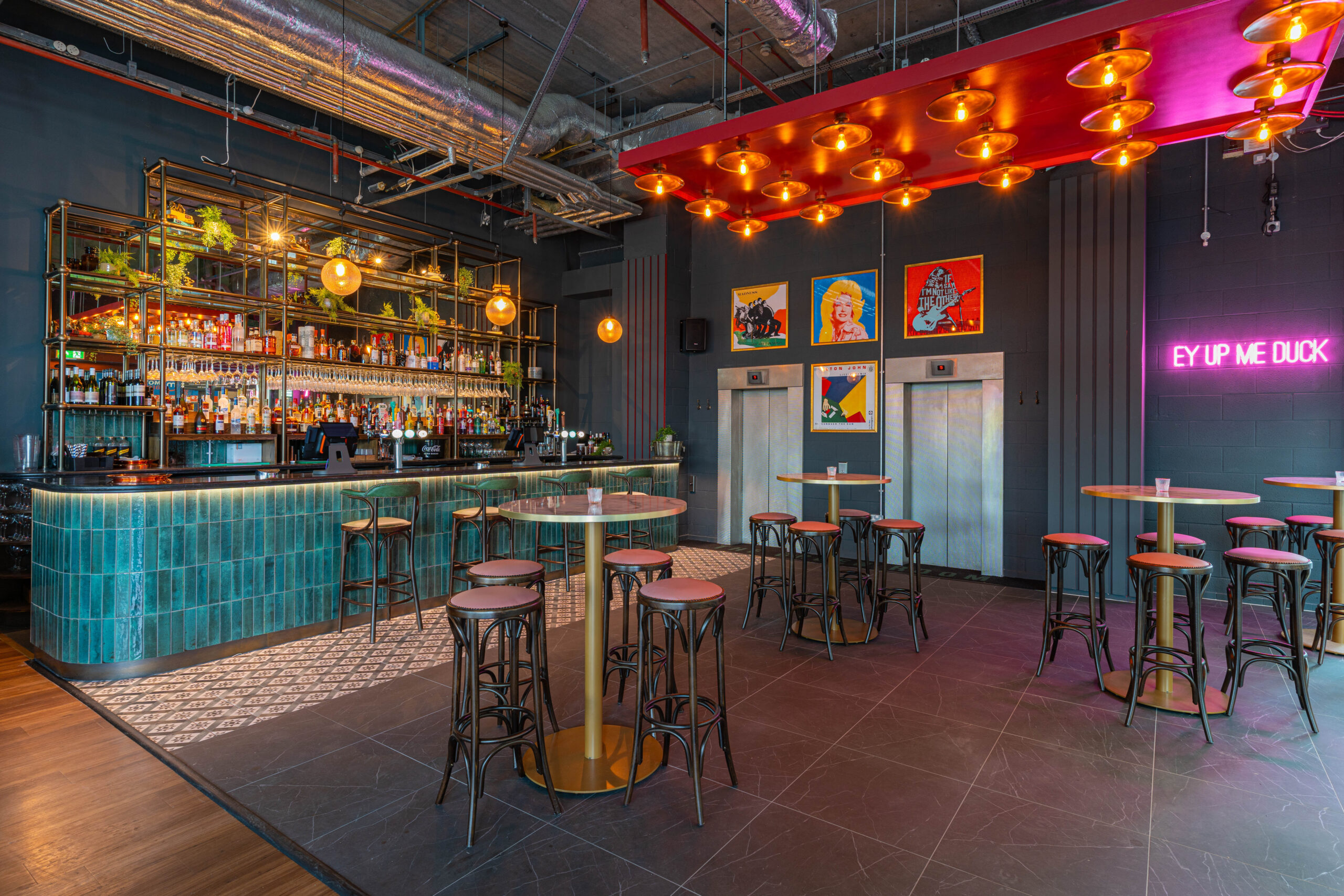 Modern bar area in Executive Suites at Motorpoint Arena, ideal for networking events and cocktail receptions.