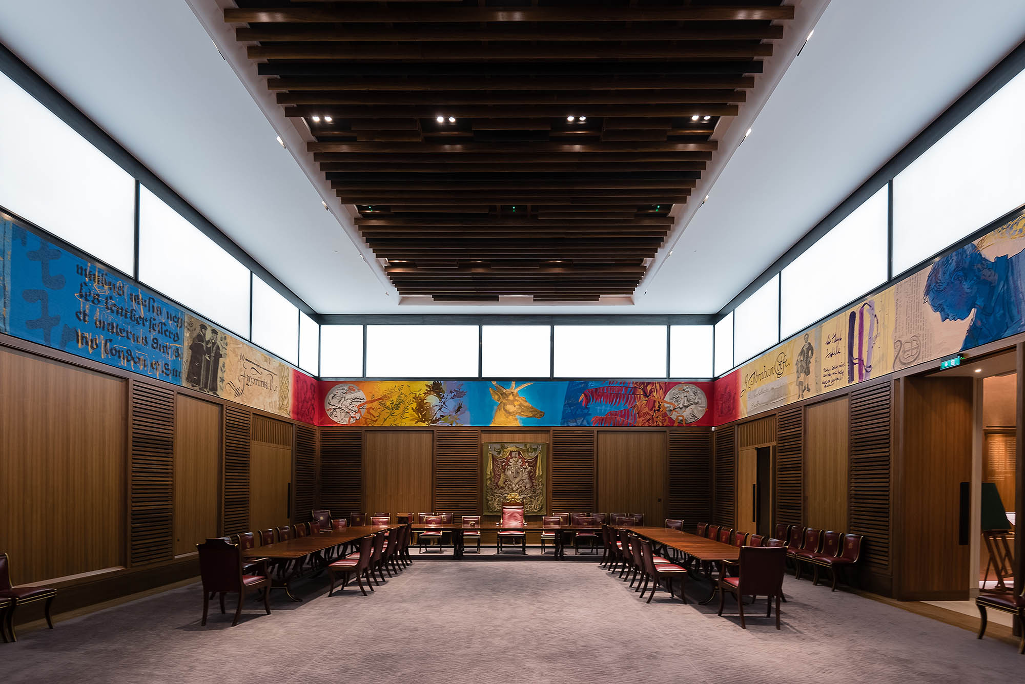 Leathersellers' Hall Dining Hall with modern decor for corporate meetings and events.