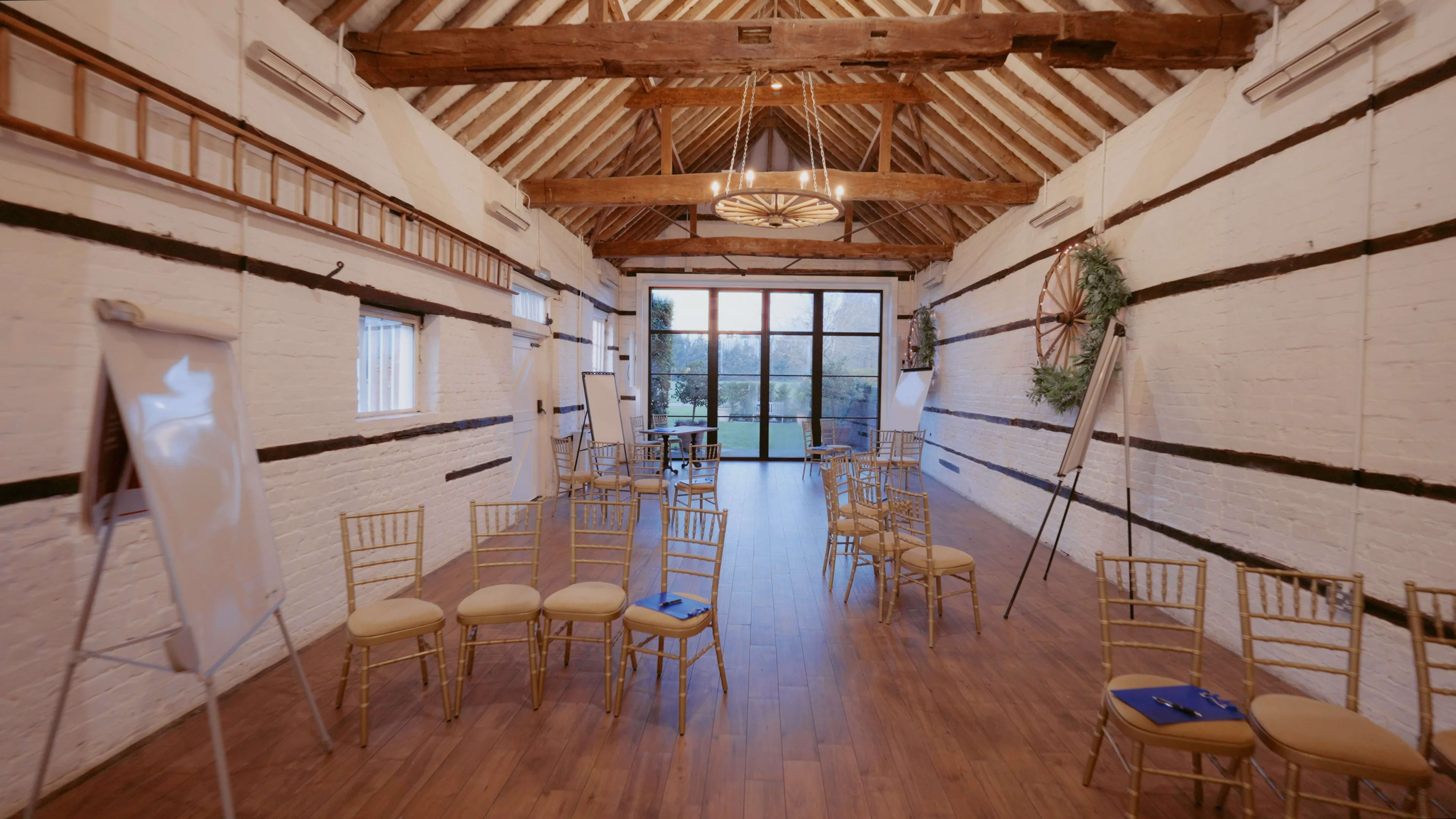 Rustic meeting space at Lillibrooke Manor, perfect for workshops and team-building events.