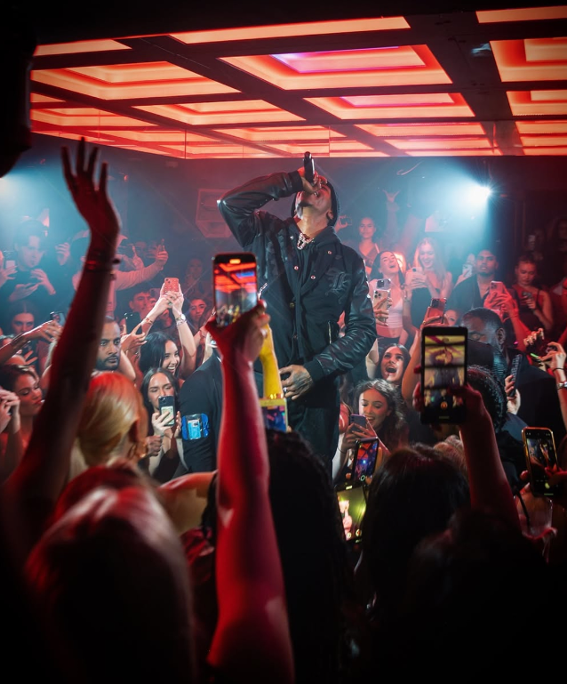 Vibrant live performance at Selene Nightclub with engaging artist and lively crowd.