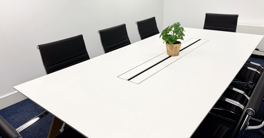 Deben, MYCO Ipswich: modern conference room, minimalist design