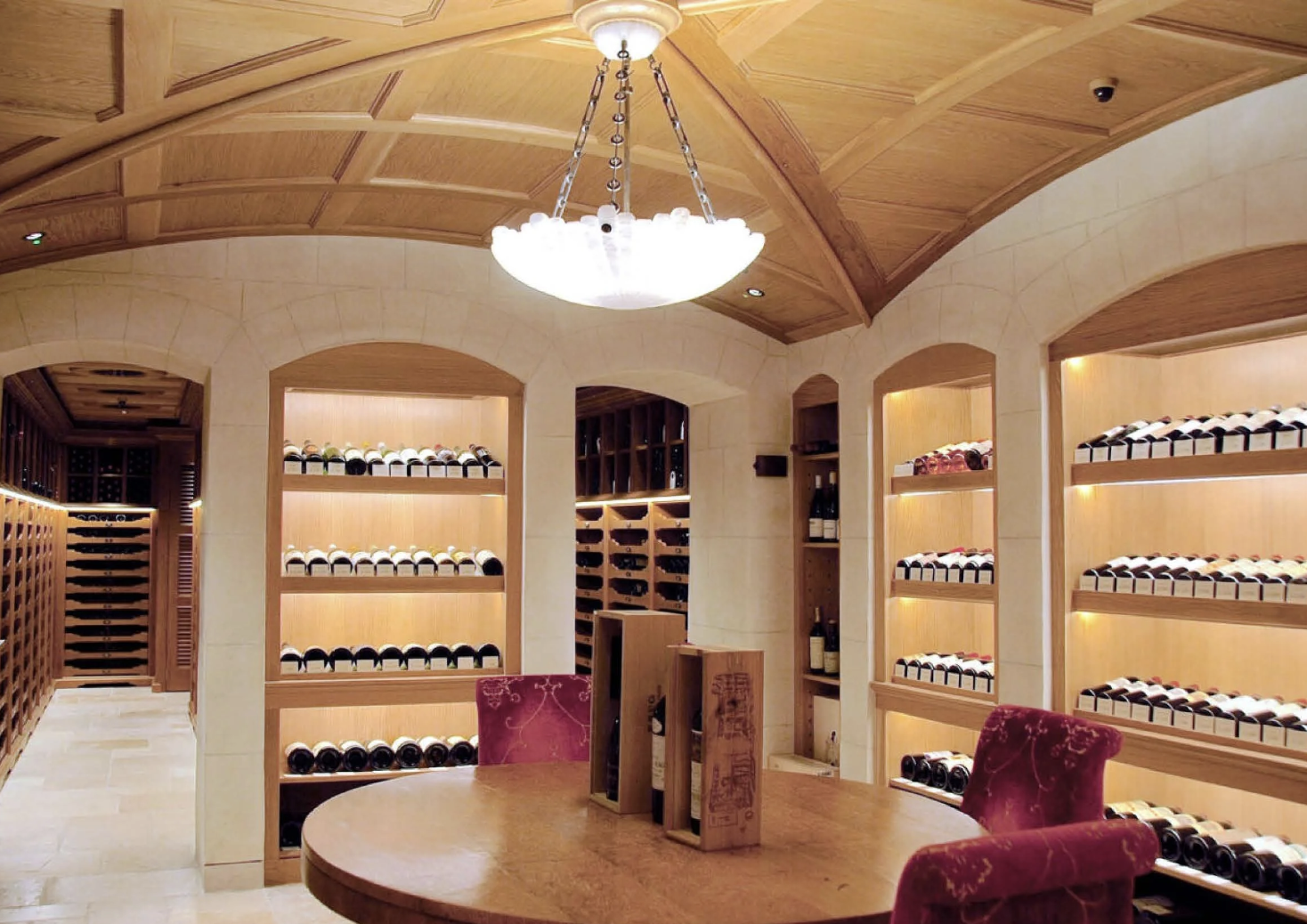 Sophisticated wine cellar at Oswald's Club for exclusive corporate meetings and tastings.