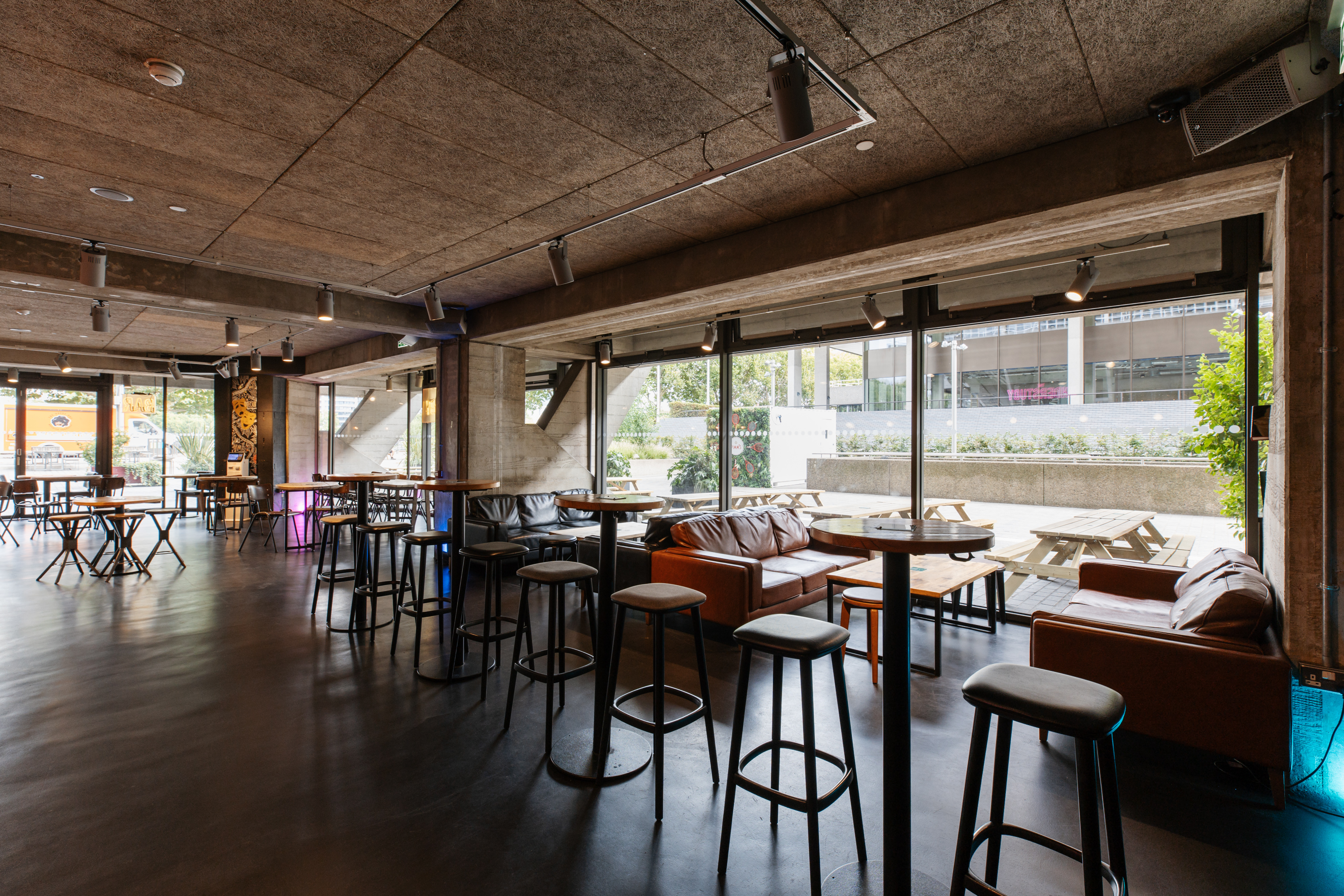 National Theatre Understudy event venue, industrial chic, natural light