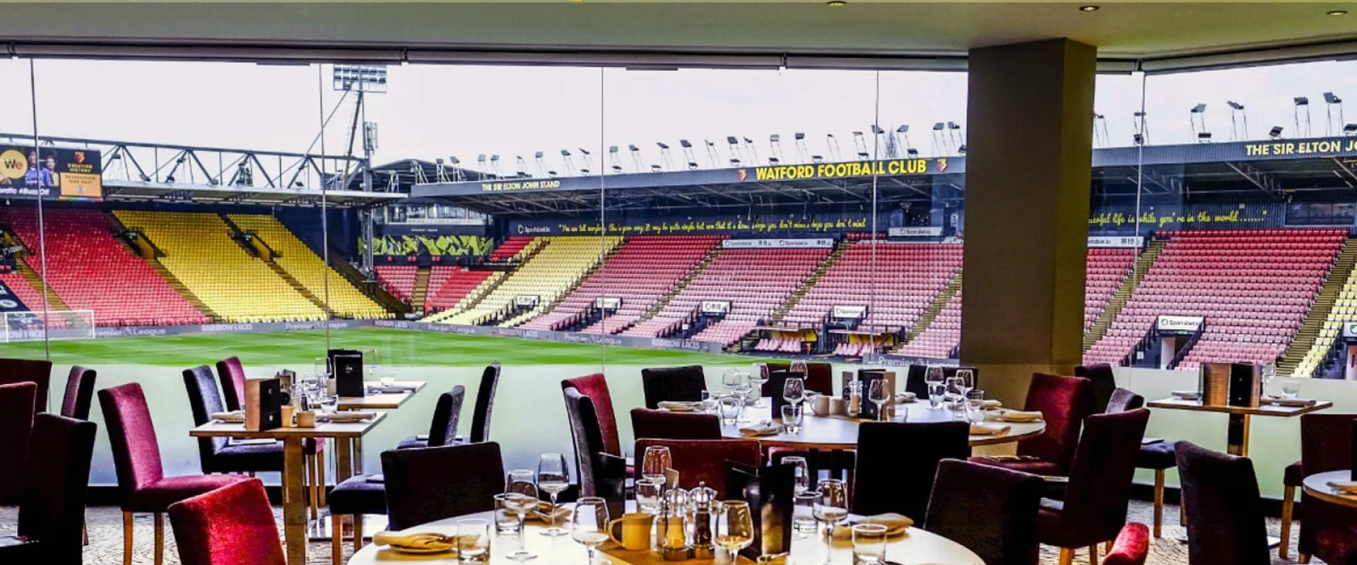 Event space at Watford F.C. with panoramic views, perfect for meetings and receptions.