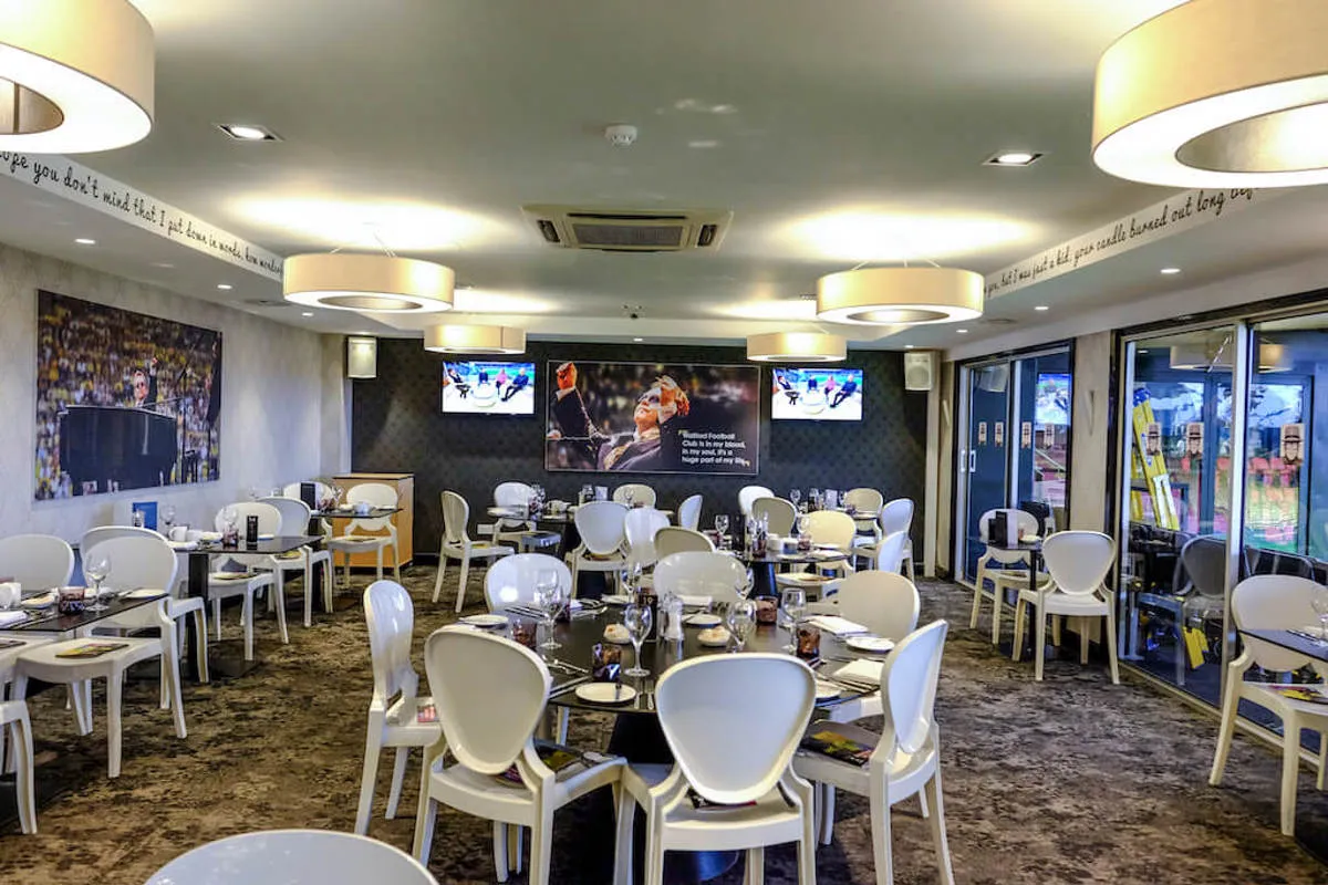 Sir Elton John Suite at Watford F.C., modern event space for meetings and gatherings.
