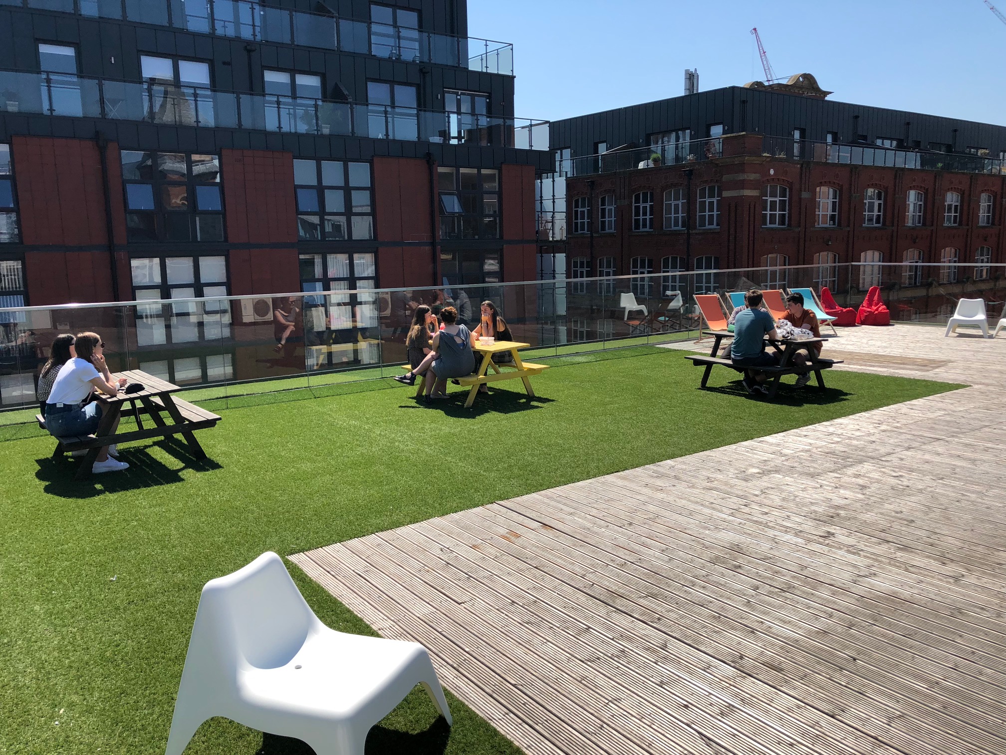 Rooftop terrace at Jactin House for vibrant outdoor meetings and networking events.