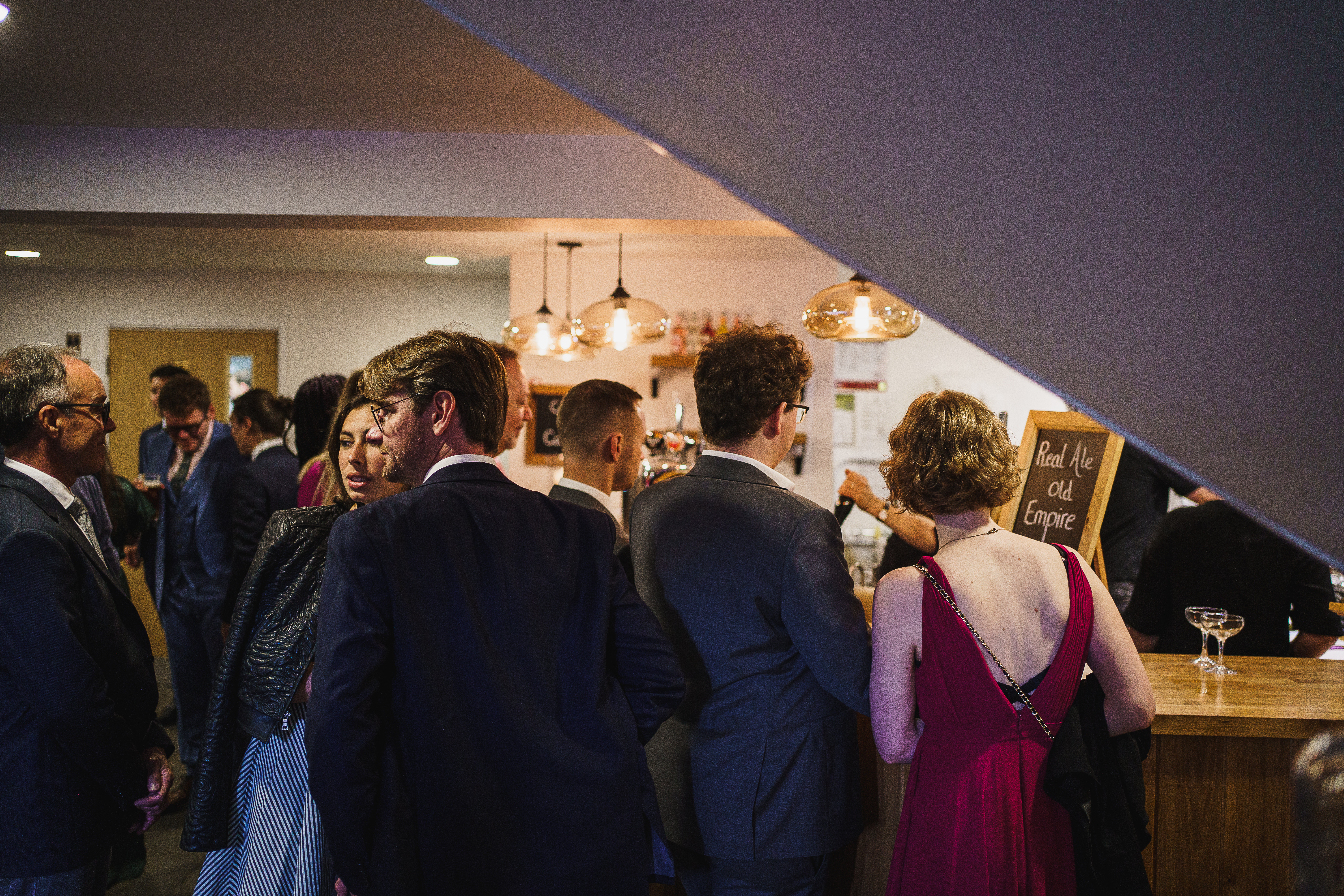 Worton Hall networking reception, bar, smart guests