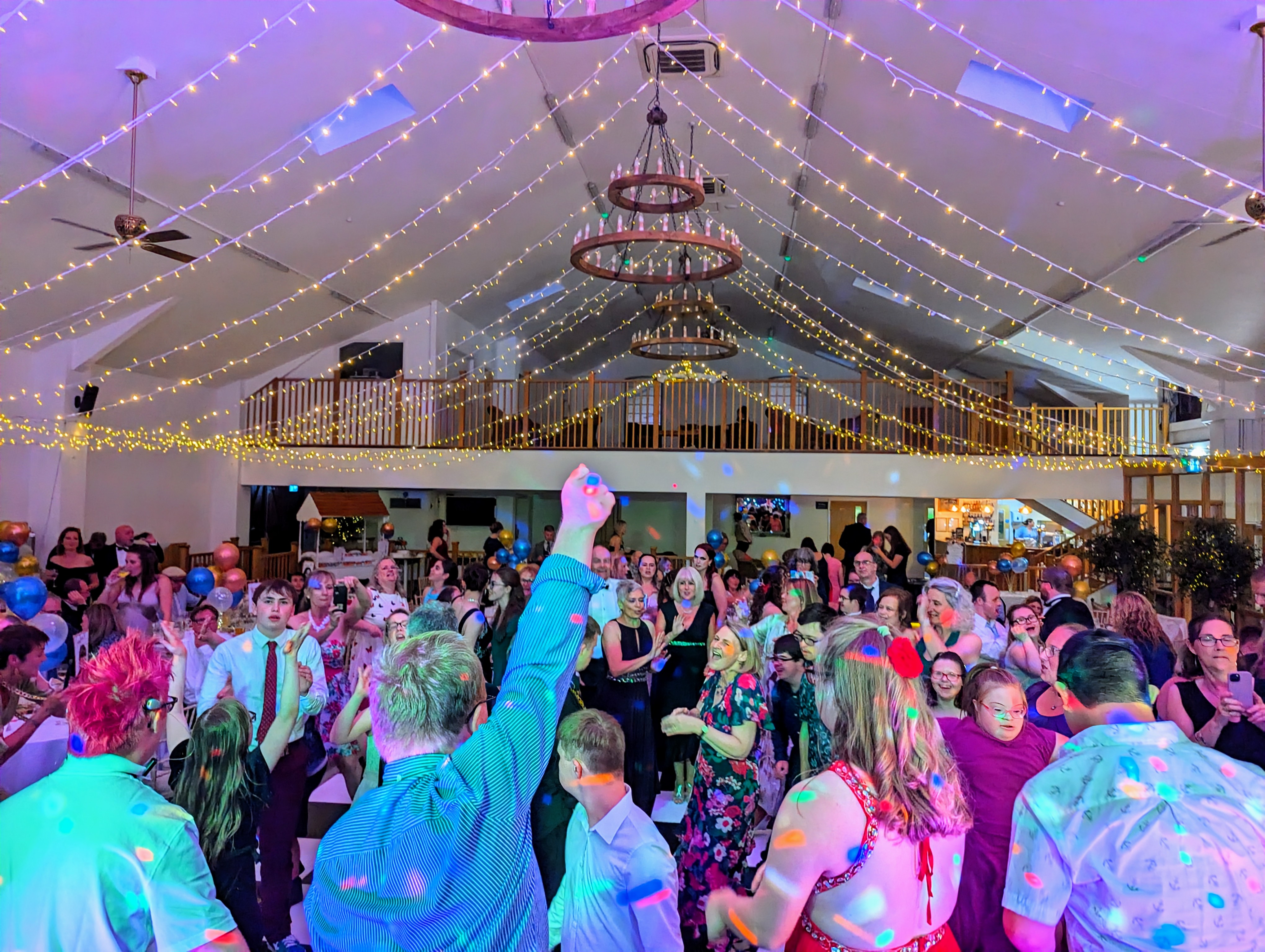 Worton Hall wedding party lighting dance floor