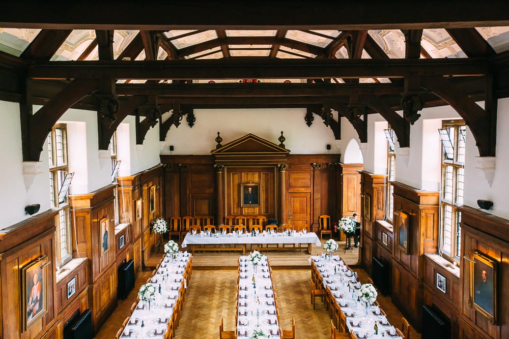Elegant Harrison Room at Selwyn College, ideal for formal events and gatherings.