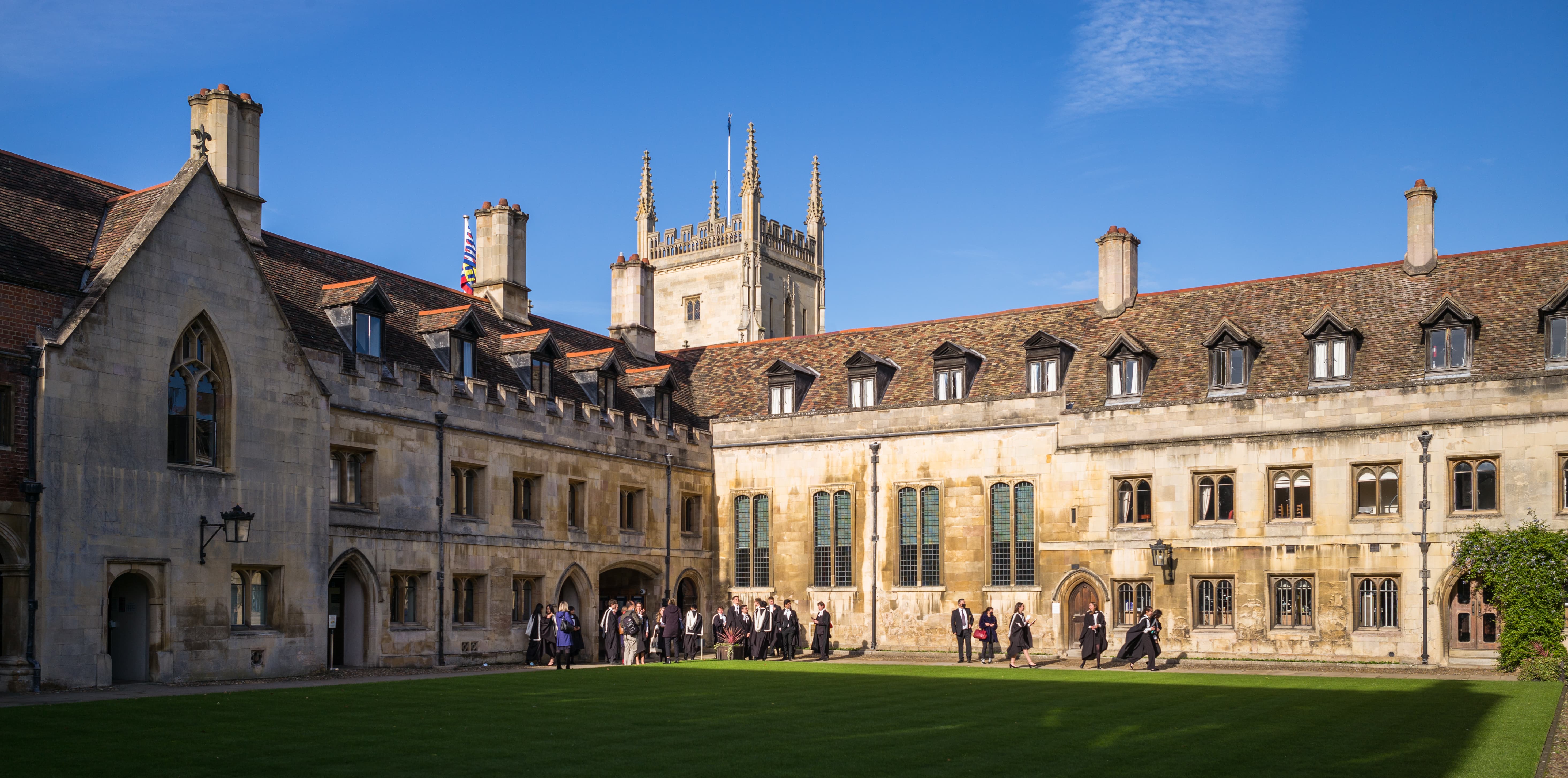 Historic Old Courts at Harvey Court: timeless academic conference venue and outdoor reception space.