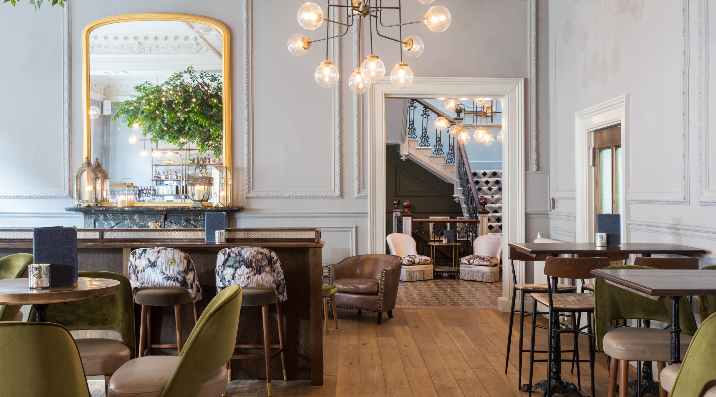 Conservatory venue, modern bar, event space