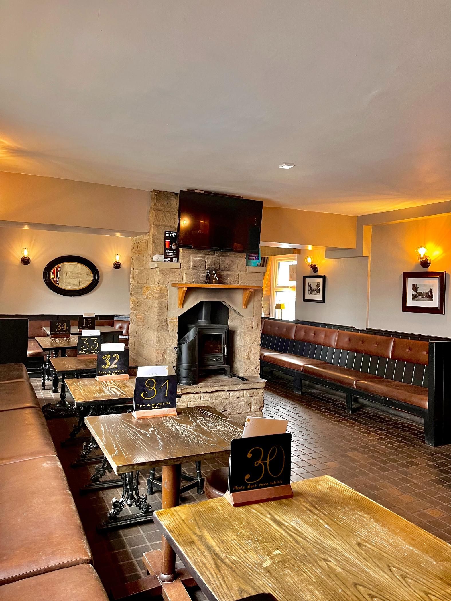 Rustic Tap Room events, fireplace, tech