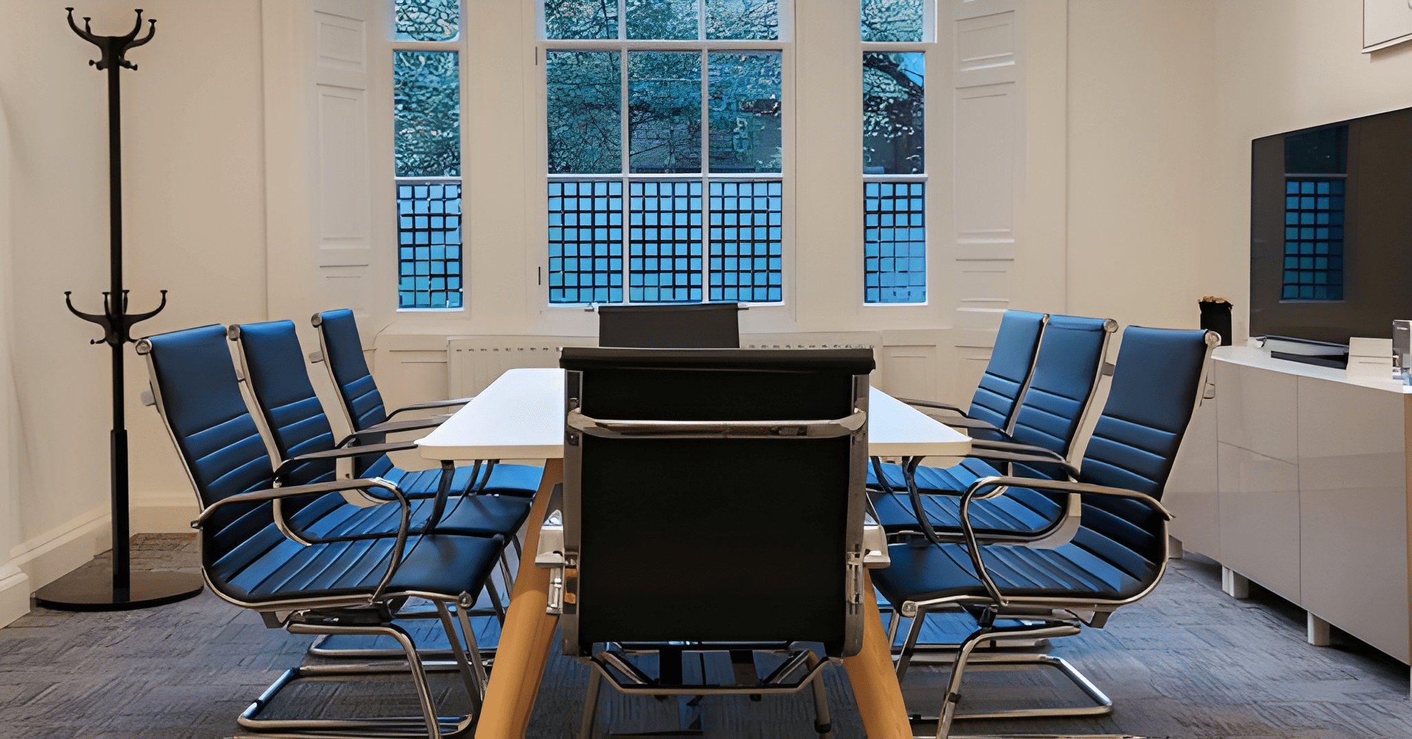 MYCO Edinburgh boardroom, natural light, corporate event.