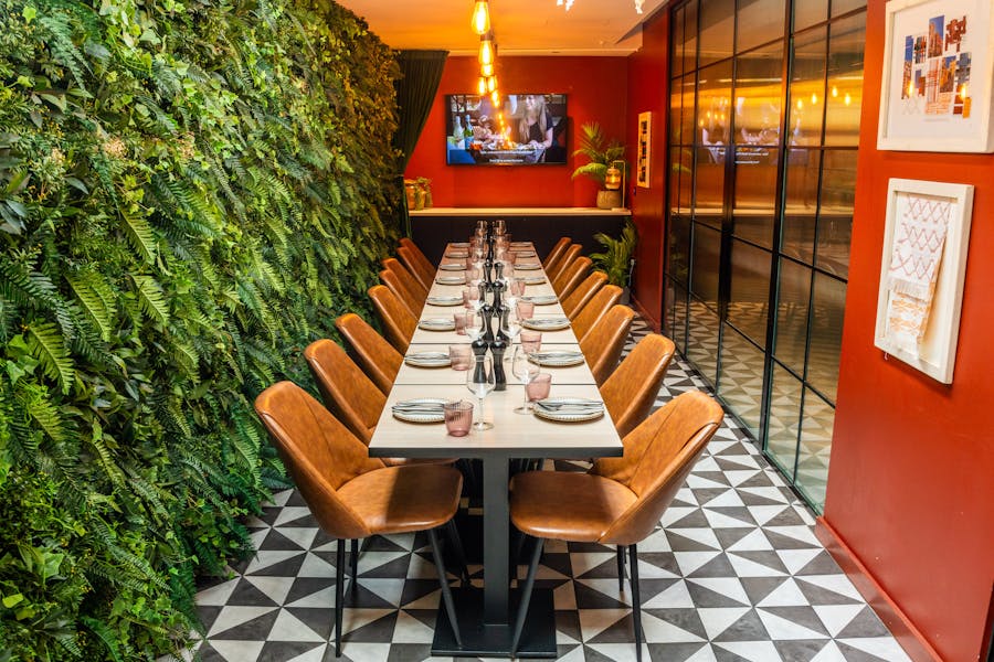 Orangery event venue, greenery, private dining, corporate event.