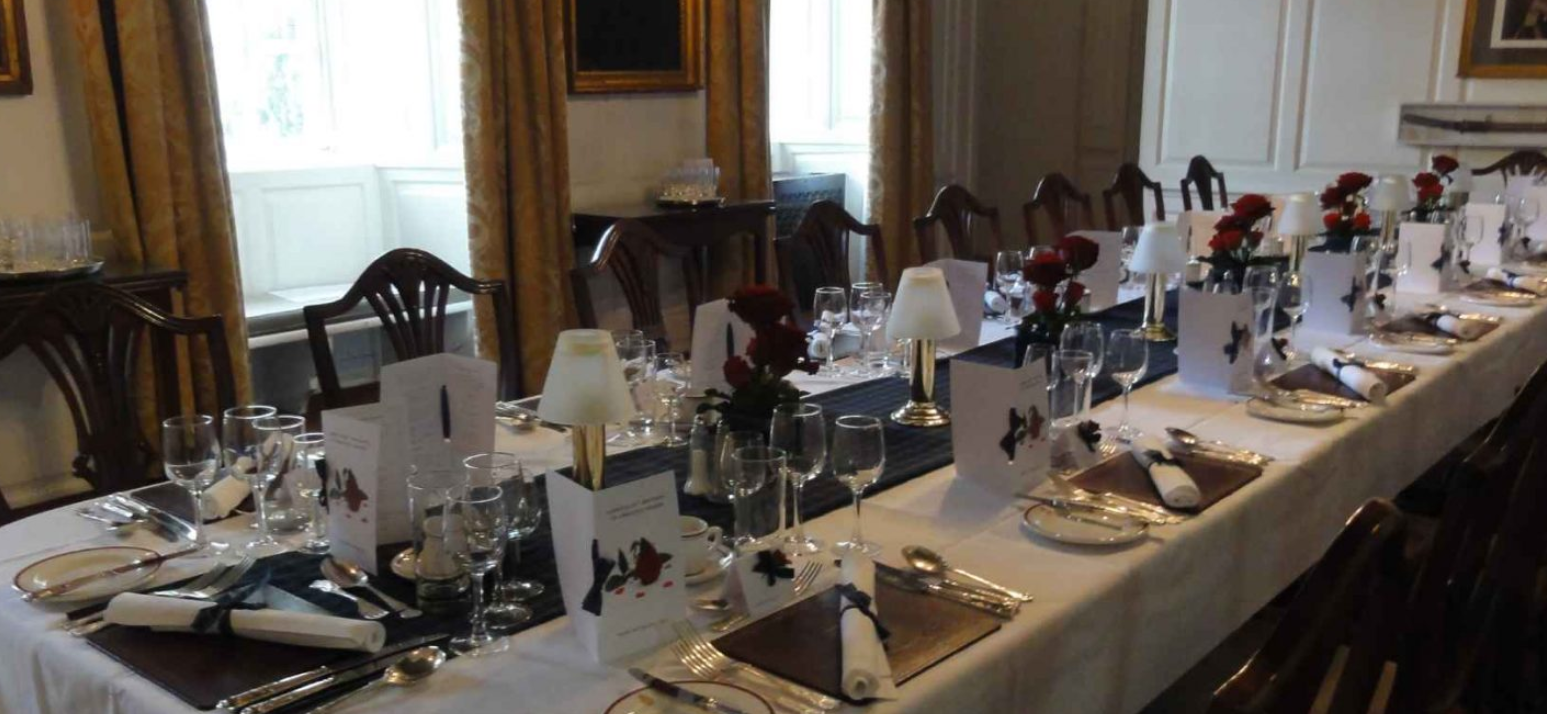 Christ College Cambridge banquet table, formal event, gala dinner