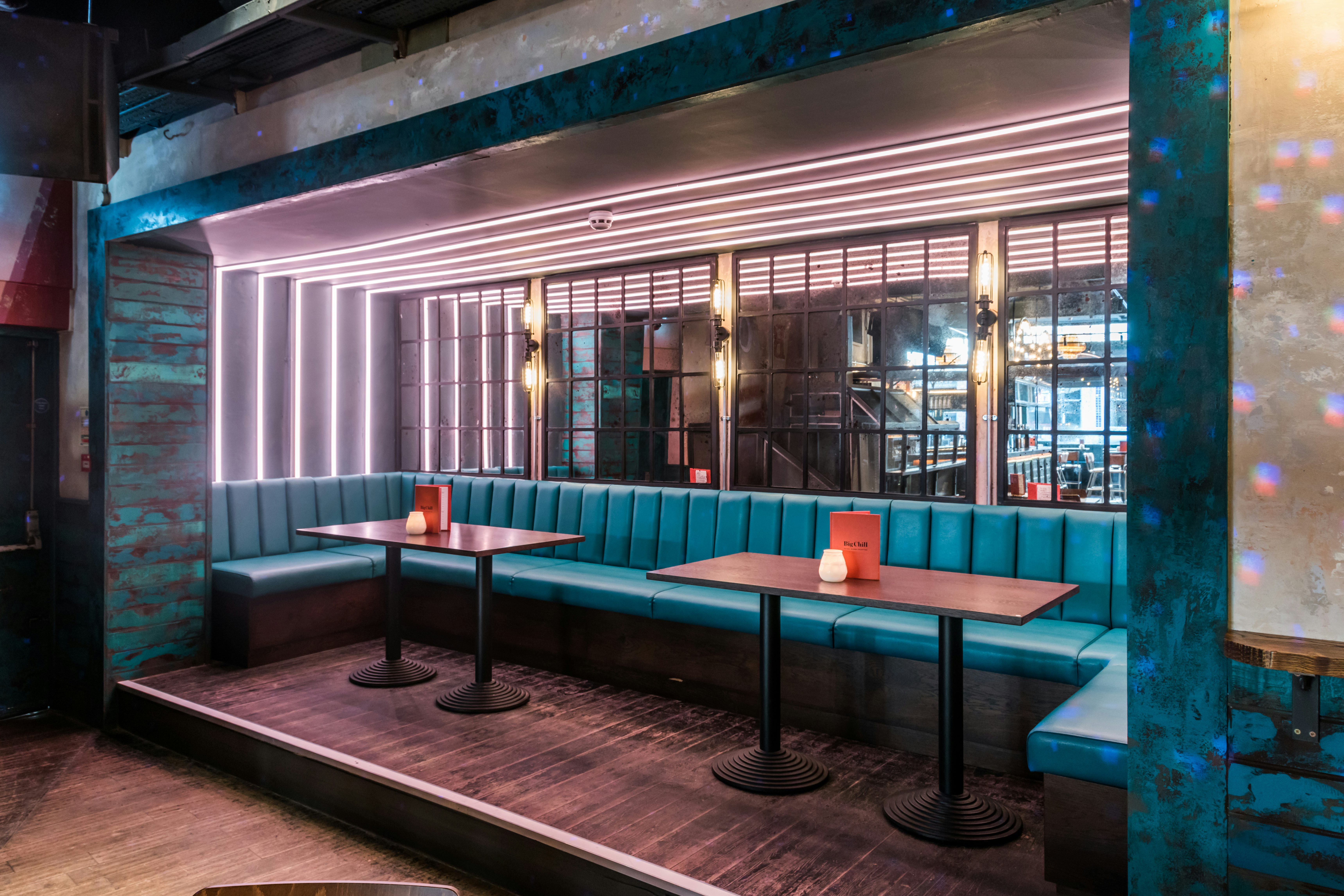 Big Chill King's Cross cocktail reception, VIP booth seating