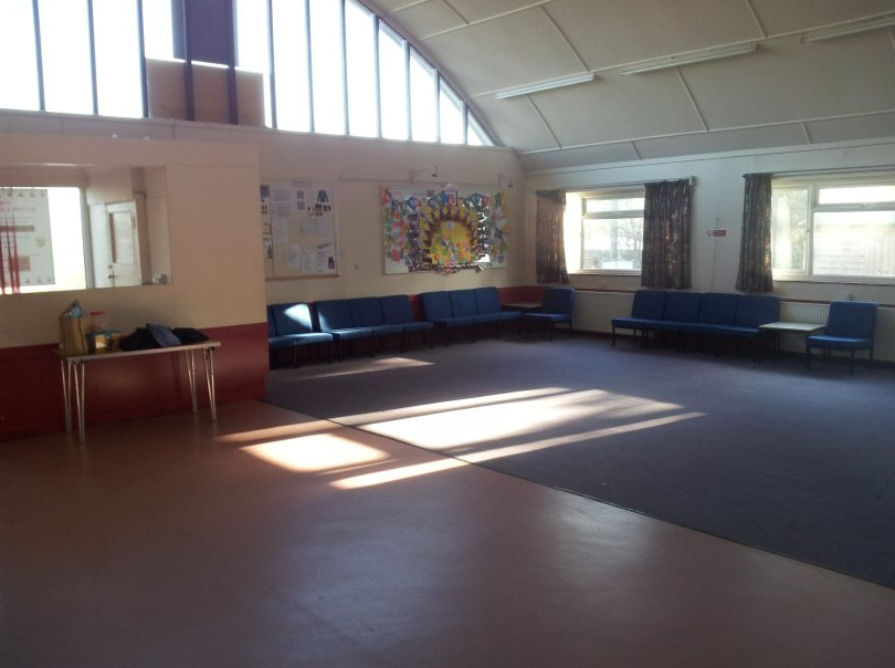 Main Hall at The Arbor Centre featuring perimeter seating, ideal for community event venue rentals.