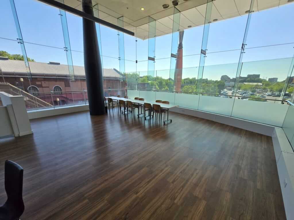 Camden event space, panoramic views, modern workshop venue