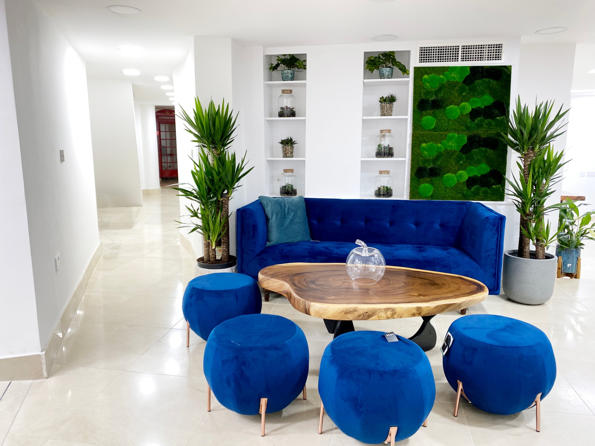 Camden Training Suite: Blue lounge, natural light, event space, networking
