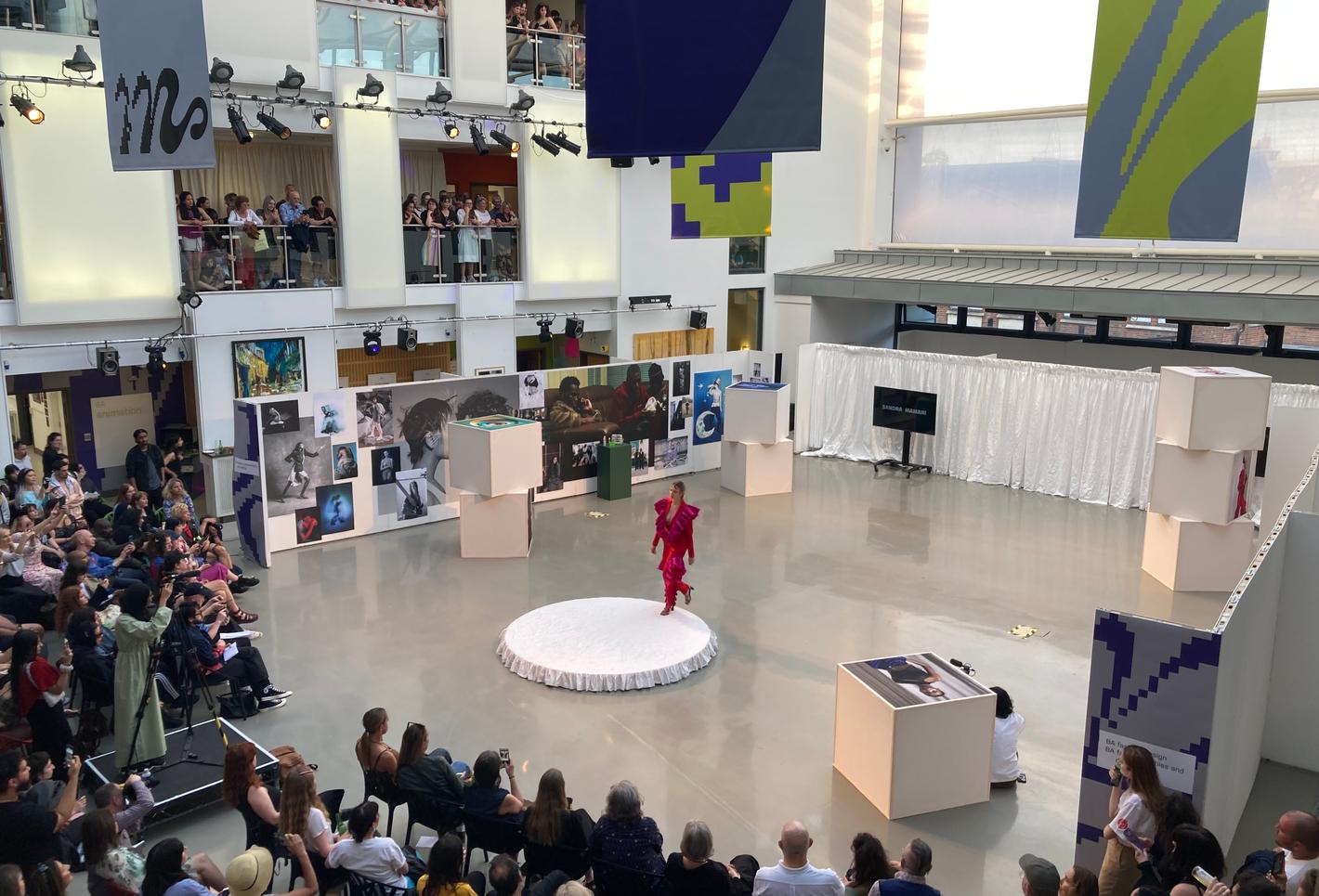 MDX House fashion show venue, modern atrium